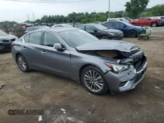2018 Infiniti Q50 2.0t LUXE with VIN JN1CV7AR5JM280094, listed as a Copart auction lot 55852444 with 41,796 mi miles and Salvage Title. Bid and sale history available at carsss.com. Image 4.