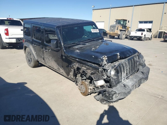 2022 Jeep Wrangler Unlimited Sport with VIN 1C4HJXDG0NW200459, listed as a Copart auction lot 42191825 with 19,019 mi miles and Salvage Title. Bid and sale history available at DreamBid. Image 4.