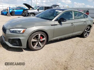 2023 Audi A5 Sportback S line Prestige z VIN WAUEACF51PA006818, wystawiony jako Copart lot #59640814 z przebiegiem 18 199 mil mil oraz Szkoda całkowita • Salvage title. Historia ofert i sprzedaży dostępna na DreamBid. Obrazek 1.