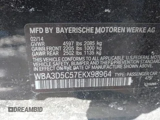 2014 BMW 3 Series 328d xDrive with VIN WBA3D5C57EKX98964, listed as a IAAI auction lot 41395268 with 135,272 mi miles. Bid and sale history available at carsss.com. Image 9.
