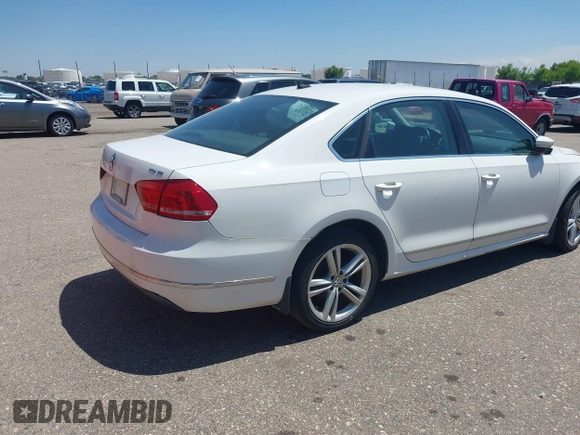 2013 Volkswagen Passat SE with VIN 1VWBN7A31DC056185, listed as a IAAI auction lot 42466848 with 95,484 mi miles and . Bid and sale history available at DreamBid. Image 4.