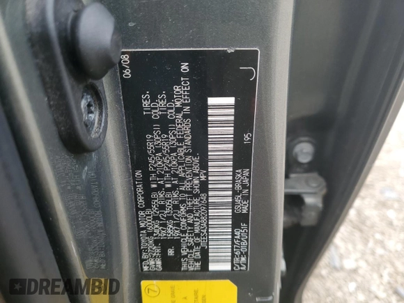 2008 Toyota Highlander Sport z VIN JTEES43A882097648, wystawiony jako Copart lot #55126365 z przebiegiem 198 636 mil mil oraz Szkoda całkowita • Salvage title. Historia ofert i sprzedaży dostępna na DreamBid. Obrazek 13.