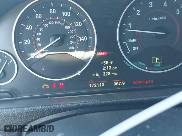 2013 BMW 3 Series ActiveHybrid 3 with VIN WBA3F9C50DF484095, listed as a IAAI auction lot 41780384 with 172,110 mi miles. Bid and sale history available at carsss.com. Image 15.