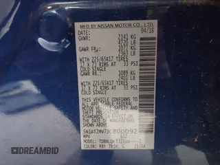 2018 Nissan Rogue SV with VIN 5N1AT2MV7JC800092, listed as a IAAI auction lot 41953847 with 86,168 mi miles and . Bid and sale history available at carsss.com. Image 9.