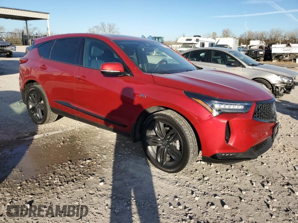2022 Acura RDX w/A-Spec Package with VIN 5J8TC1H65NL004443, listed as a Copart auction lot 80277424 with 37,479 mi miles and Salvage Title. Bid and sale history available at carsss.com. Image 4.