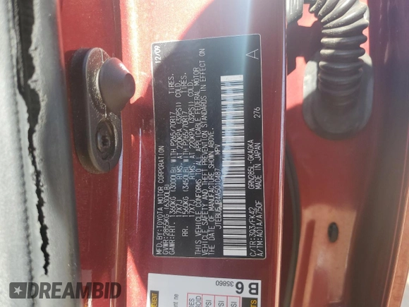 2010 Toyota 4Runner Trail with VIN JTEBU5JR4A5010487, listed as a Copart auction lot 52722085 with 314,276 mi miles and Salvage Title. Bid and sale history available at DreamBid. Image 15.