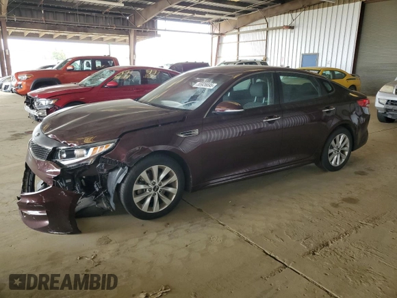 2017 Kia Optima LX with VIN 5XXGT4L3XHG153921, listed as a Copart auction lot 55926695 with 140,246 mi miles and Salvage title. Bid and sale history available at DreamBid. Image 1.