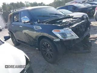 2017 Nissan Armada Platinum with VIN JN8AY2NE6H9701540, listed as a IAAI auction lot 41613518 with 1 mi miles. Bid and sale history available at carsss.com. Image 1.