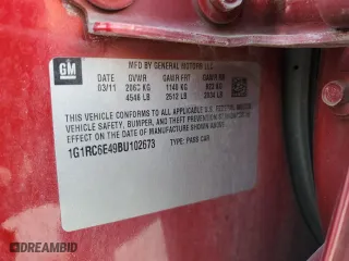 2011 Chevrolet Volt with VIN 1G1RC6E49BU102673, listed as a Copart auction lot 42741185 with 0 mi miles and Clean Title. Bid and sale history available at carsss.com. Image 12.