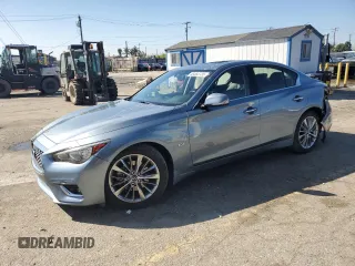 2019 Infiniti Q50 3.0t LUXE with VIN JN1EV7AP6KM542245, listed as a Copart auction lot 48383735 with 74,772 mi miles and Salvage Title. Bid and sale history available at carsss.com. Image 1.