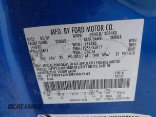 2009 Ford F-150 XL z VIN 1FTRW12W69FA63143, wystawiony jako IAAI lot #42456101 z przebiegiem 121 825 mil mil oraz . Historia ofert i sprzedaży dostępna na DreamBid. Obrazek 9.