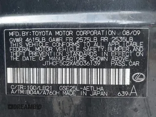 2010 Lexus IS 250 z VIN JTHCF5C2XA5036139, wystawiony jako IAAI lot #42101015 z przebiegiem 198 782 mil mil oraz . Historia ofert i sprzedaży dostępna na DreamBid. Obrazek 9.