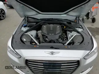 2018 Genesis G90 Premium with VIN KMHG34JA2JU045418, listed as a Copart auction lot 67905665 with 91,040 mi miles and Salvage title. Bid and sale history available at DreamBid. Image 13.
