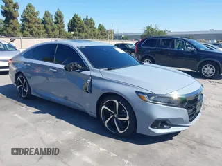 2021 Honda Accord Sport with VIN 1HGCV2F33MA021616, listed as a IAAI auction lot 42027966 with 60,293 mi miles and . Bid and sale history available at DreamBid. Image 1.