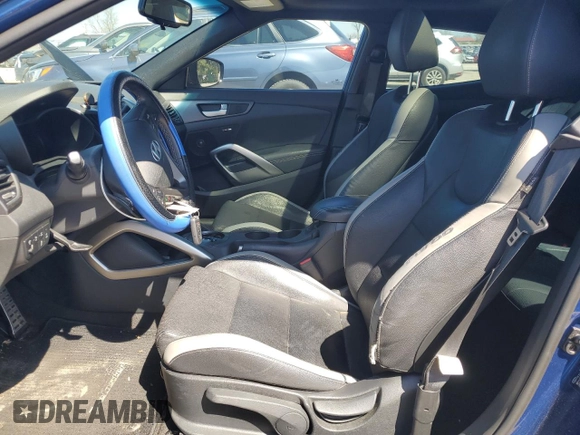 2016 Hyundai Veloster Turbo with VIN KMHTC6AE6GU263626, listed as a Copart auction lot 48868384 with 96,696 mi miles and Non Repairable. Bid and sale history available at carsss.com. Image 7.