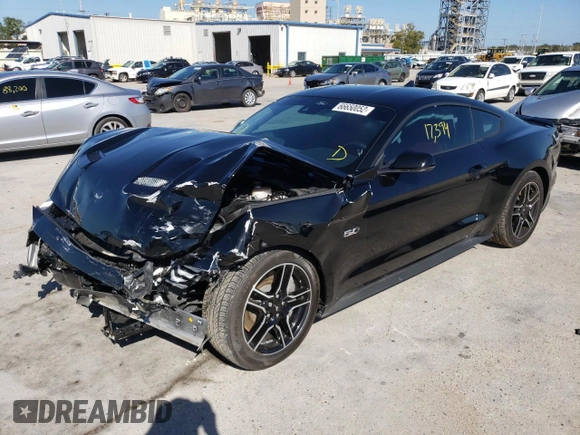 2021 Ford Mustang GT with VIN 1FA6P8CFXM5157103, listed as a Copart auction lot 72845932 with 17,394 mi miles. Bid and sale history available at carsss.com. Image 2.