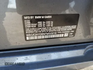 2022 BMW M3 Competition xDrive z VIN WBS43AY08NFM50916, wystawiony jako Copart lot #48232735 z przebiegiem 17 994 mil mil oraz Szkoda całkowita • Salvage title. Historia ofert i sprzedaży dostępna na DreamBid. Obrazek 14.