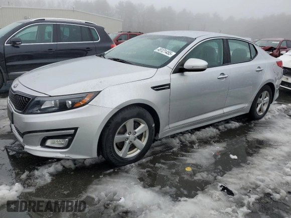 2015 Kia Optima LX with VIN 5XXGM4A70FG396055, listed as a Copart auction lot 45121455 with 147,548 mi miles and Salvage Title. Bid and sale history available at DreamBid. Image 1.