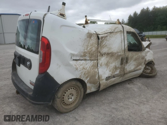 2017 Ram ProMaster City Cargo Tradesman with VIN ZFBERFAB0H6E22587, listed as a Copart auction lot 60967655 with 105,237 mi miles and Salvage title. Bid and sale history available at DreamBid. Image 3.