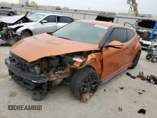 2015 Hyundai Veloster Turbo with VIN KMHTC6AE7FU243223, listed as a Copart auction lot 51787455 with 114,656 mi miles and Salvage title. Bid and sale history available at DreamBid. Image 1.