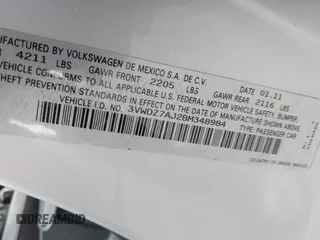 2011 Volkswagen Jetta SE с VIN 3VWDZ7AJ2BM348984, выставлен на аукционе IAAI как лот 42503246 с пробегом 77 392 миль миль и . История ставок и продаж доступна на DreamBid. Изображение 9.