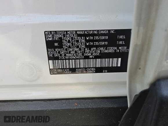 2024 Toyota RAV4 XLE Premium с VIN 2T3C1RFV6RW346533, выставлен на аукционе Copart как лот 56537025 с пробегом 15 372 миль миль и Чистый • Clean title. История ставок и продаж доступна на DreamBid. Изображение 13.