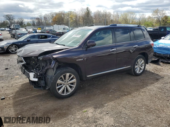2012 Toyota Highlander Hybrid Limited with VIN JTEDC3EH3C2009823, listed as a Copart auction lot 52868815 with 161,946 mi miles and Salvage Title. Bid and sale history available at carsss.com. Image 1.