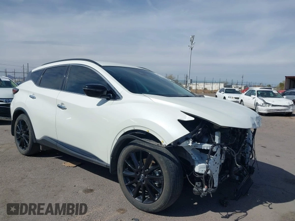 2023 Nissan Murano SV z VIN 5N1AZ2BS4PC114673, wystawiony jako IAAI lot #41566274 z przebiegiem 38 793 mil mil oraz . Historia ofert i sprzedaży dostępna na DreamBid. Obrazek 1.