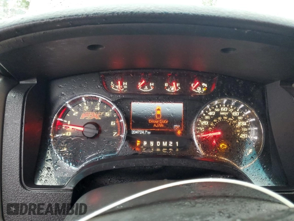 2012 Ford F-150 XL with VIN 1FTFW1ETXCFC20538, listed as a Copart auction lot 58801535 with 204,724 mi miles and Salvage title. Bid and sale history available at DreamBid. Image 9.