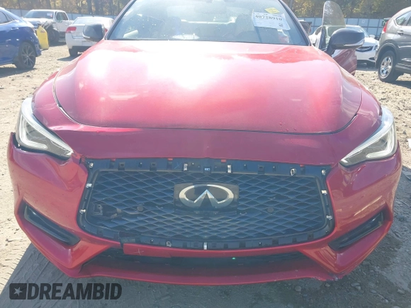 2017 Infiniti Q60 Red Sport 400 with VIN JN1FV7EK0HM610664, listed as a IAAI auction lot 40728910 with 89,817 mi miles and . Bid and sale history available at carsss.com. Image 6.