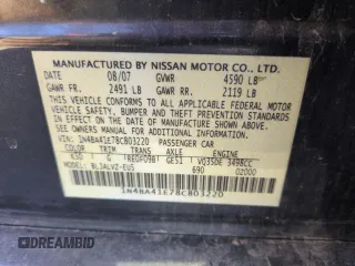 2008 Nissan Maxima 3.5 SL with VIN 1N4BA41E78C803220, listed as a Copart auction lot 53185725 with 195,047 mi miles and Clean Title. Bid and sale history available at carsss.com. Image 12.