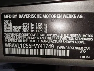 2015 BMW X1 xDrive28i with VIN WBAVL1C55FVY41749, listed as a IAAI auction lot 40977221 with 120,924 mi miles. Bid and sale history available at carsss.com. Image 9.