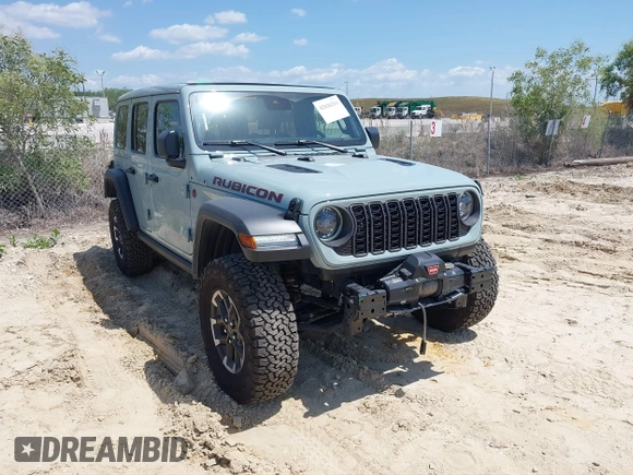 2024 Jeep Wrangler Rubicon with VIN 1C4PJXFG3RW295565, listed as a IAAI auction lot 42026211 with 5,661 mi miles. Bid and sale history available at carsss.com. Image 1.