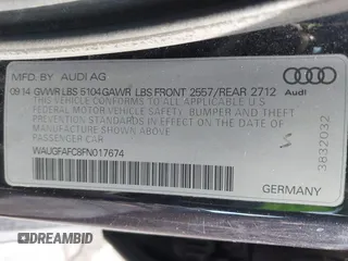 2015 Audi A6 2.0T Premium Plus with VIN WAUGFAFC8FN017674, listed as a IAAI auction lot 41317686 with 171,328 mi miles. Bid and sale history available at carsss.com. Image 9.