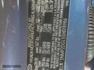 2025 Hyundai Santa Fe SEL with VIN 5NMP2DGL5SH078986, listed as a Copart auction lot 48302015 with 7,383 mi miles and Clean Title. Bid and sale history available at carsss.com. Image 13.