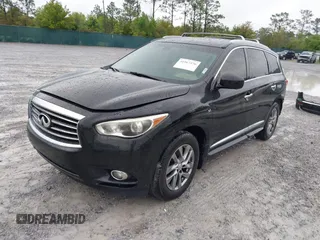 2015 Infiniti QX60 with VIN 5N1AL0MNXFC521070, listed as a IAAI auction lot 41967376 with 186,781 mi miles. Bid and sale history available at carsss.com. Image 2.
