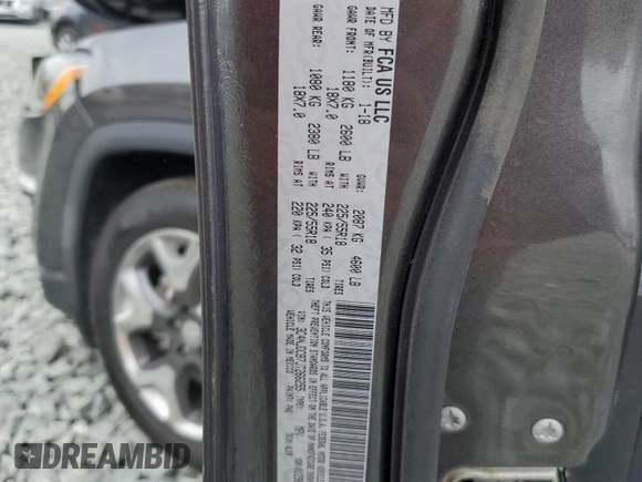2018 Jeep Compass Limited with VIN 3C4NJDCB7JT266255, listed as a Copart auction lot 51642485 with 0 mi miles and Salvage Title. Bid and sale history available at carsss.com. Image 13.