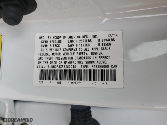 2015 Acura TLX V6 Tech with VIN 19UUB3F5XFA003069, listed as a Copart auction lot 48285575 with 80,419 mi miles and Salvage Title. Bid and sale history available at carsss.com. Image 14.