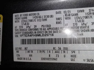 2021 Ford Ranger XL z VIN 1FTER4FH9MLD25718, wystawiony jako IAAI lot #42093678 z przebiegiem 46 439 mil mil oraz . Historia ofert i sprzedaży dostępna na DreamBid. Obrazek 9.