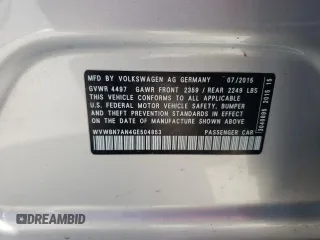 2016 Volkswagen CC Sport with VIN WVWBN7AN4GE504853, listed as a Copart auction lot 71812693 with 113,684 mi miles. Bid and sale history available at carsss.com. Image 14.