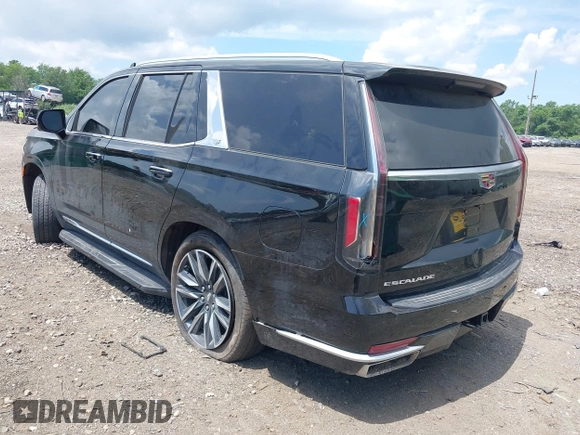 2023 Cadillac Escalade 4WD Premium Luxury with VIN 1GYS4CKL8PR456737, listed as a IAAI auction lot 42422723 with 22,658 mi miles and . Bid and sale history available at DreamBid. Image 3.