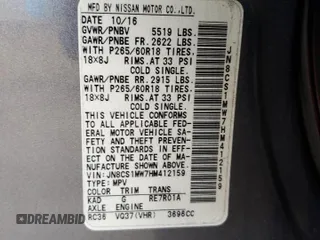 2017 Infiniti QX70 z VIN JN8CS1MW7HM412159, wystawiony jako Copart lot #55269885 z przebiegiem 154 675 mil mil oraz Szkoda całkowita • Salvage title. Historia ofert i sprzedaży dostępna na DreamBid. Obrazek 12.