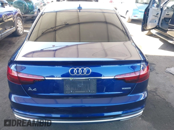2020 Audi A4 Premium Plus with VIN WAUENAF46LA065907, listed as a IAAI auction lot 41647397 with 40,605 mi miles and . Bid and sale history available at DreamBid. Image 16.