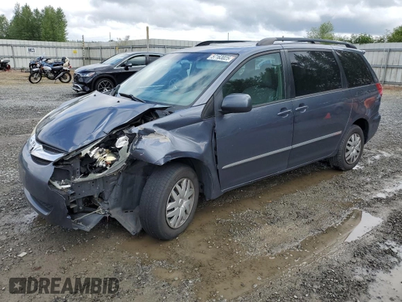 2006 Toyota Sienna XLE z VIN 5TDBA22C46S071376, wystawiony jako Copart lot #57163025 z przebiegiem 199 902 mil mil oraz Szkoda całkowita • Salvage title. Historia ofert i sprzedaży dostępna na DreamBid. Obrazek 1.