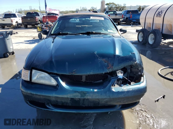 1996 Ford Mustang GT with VIN 1FALP45XXTF235504, listed as a Copart auction lot 45662595 with 57,849 mi miles and Salvage title. Bid and sale history available at DreamBid. Image 5.