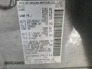 2020 Nissan Rogue S with VIN 5N1AT2MV6LC765533, listed as a Copart auction lot 50021885 with 68,449 mi miles and Salvage Title. Bid and sale history available at carsss.com. Image 13.