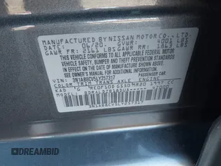 2020 Nissan Sentra SV with VIN 3N1AB8CV5LY257317, listed as a IAAI auction lot 41009086 with 63,048 mi miles. Bid and sale history available at carsss.com. Image 9.