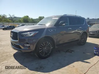 2024 Infiniti QX80 LUXE with VIN JN8AZ2AE7R9325614, listed as a Copart auction lot 59972514 with 8,594 mi miles and Salvage Title. Bid and sale history available at carsss.com. Image 1.