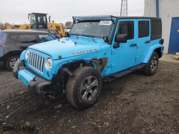 2018 Jeep Wrangler JK Unlimited Sahara with VIN 1C4HJWEG9JL900761, listed as a Copart auction lot 87254504 with 64,491 mi miles and Salvage Title. Bid and sale history available at carsss.com. Image 1.