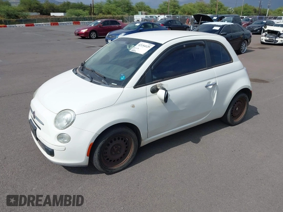 2012 FIAT 500 Pop with VIN 3C3CFFAR7CT119641, listed as a IAAI auction lot 42154125 with 130,922 mi miles. Bid and sale history available at carsss.com. Image 2.
